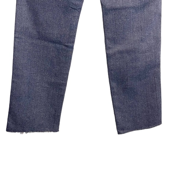 GOOD AMERICAN Blue Raw Distressed Good Curve Straight Leg Denim Jeans Size 6 NWT - Picture 13 of 16